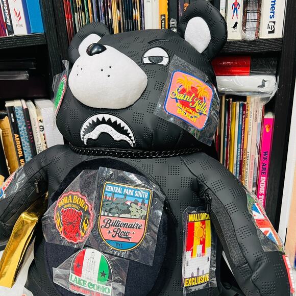 SPRAYGROUND GLOBUL MOGUL BILLIONAIRE MONEYBEAR BACKPACK / BEAR BAG - Picture 2 of 4